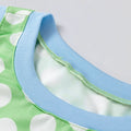 Canottiera a pois verdi a pois con rifinitura a contrasto e collo tondo - Foto 4