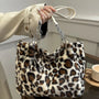 Faux Fur Leopard Shoulder Bag
