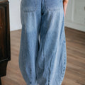 Myosotis: Große Patch-Tasche, Kordelzug, Papiertasche, Taille-Barrel-Jeans - Foto 2