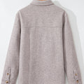 Light Grey Turn Down Collar Flap Pockets Buttoned Shacket - Foto 6
