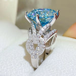 10 Carat Moissanite 925 Sterling Silver Ring | Redblad 18K Solid Gold & Certified Diamond Rings