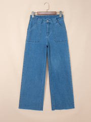 Dusk Blue retro vaskede gummijeans med patchlomme - Miniatuur