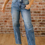 Dusk Blue Vintage Washed Seam Detail Shift Jeans