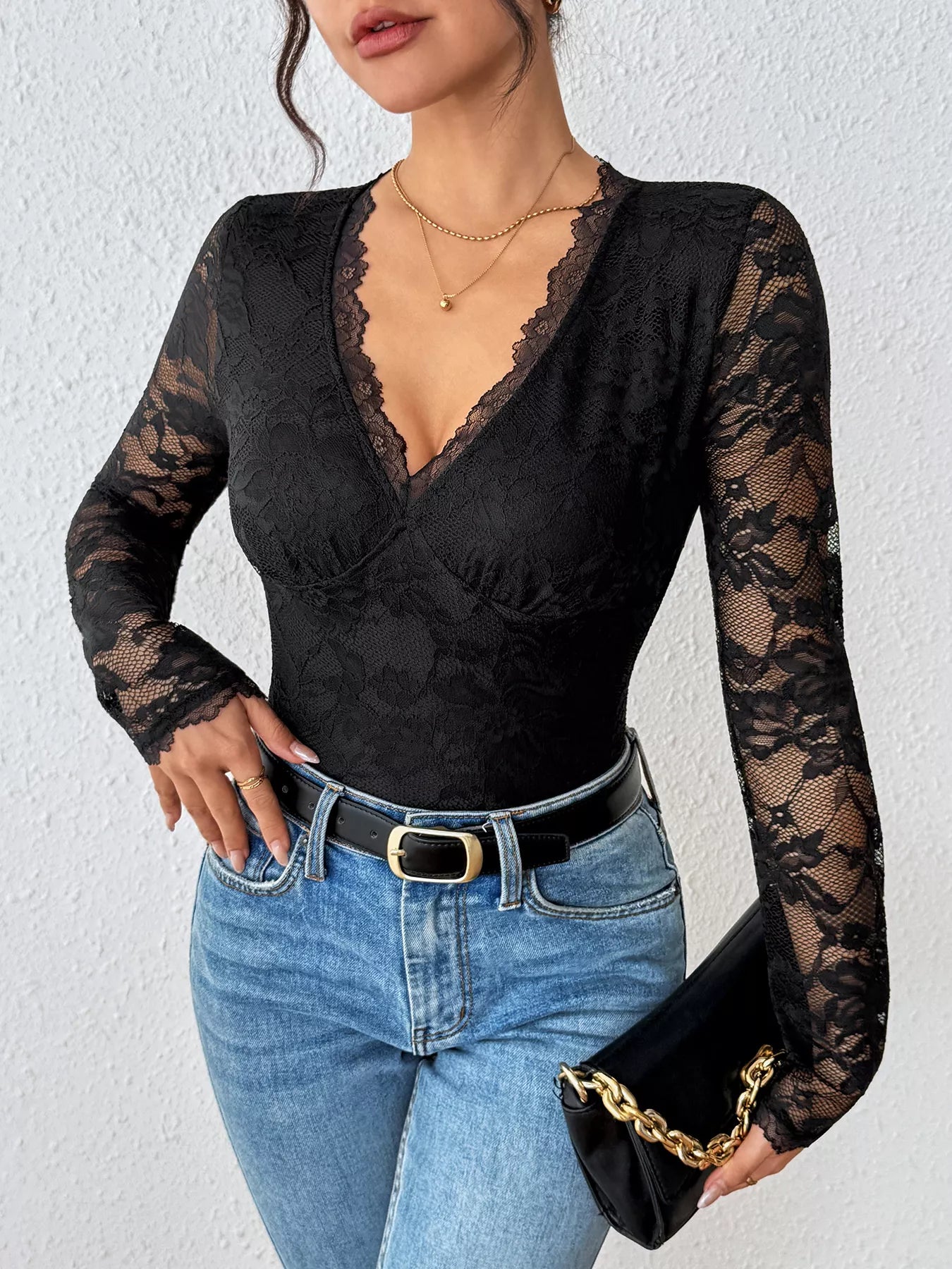 Lace Long Sleeve Bodysuit - Luxe Damesmode & Kleding Collectie | Redblad Nederland