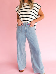 Beau Blue Solid Full-Length Regular Pocket Detail Wholesale Denim Jeans – Damesmode Afbeelding 7 - Miniatuur