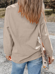 Smoke Gray geripptes Cord – übergroßer Sweatshirt - Miniatuur