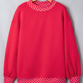 Sudadera oversized con acabado contrastante de lunares naranja - Foto 5