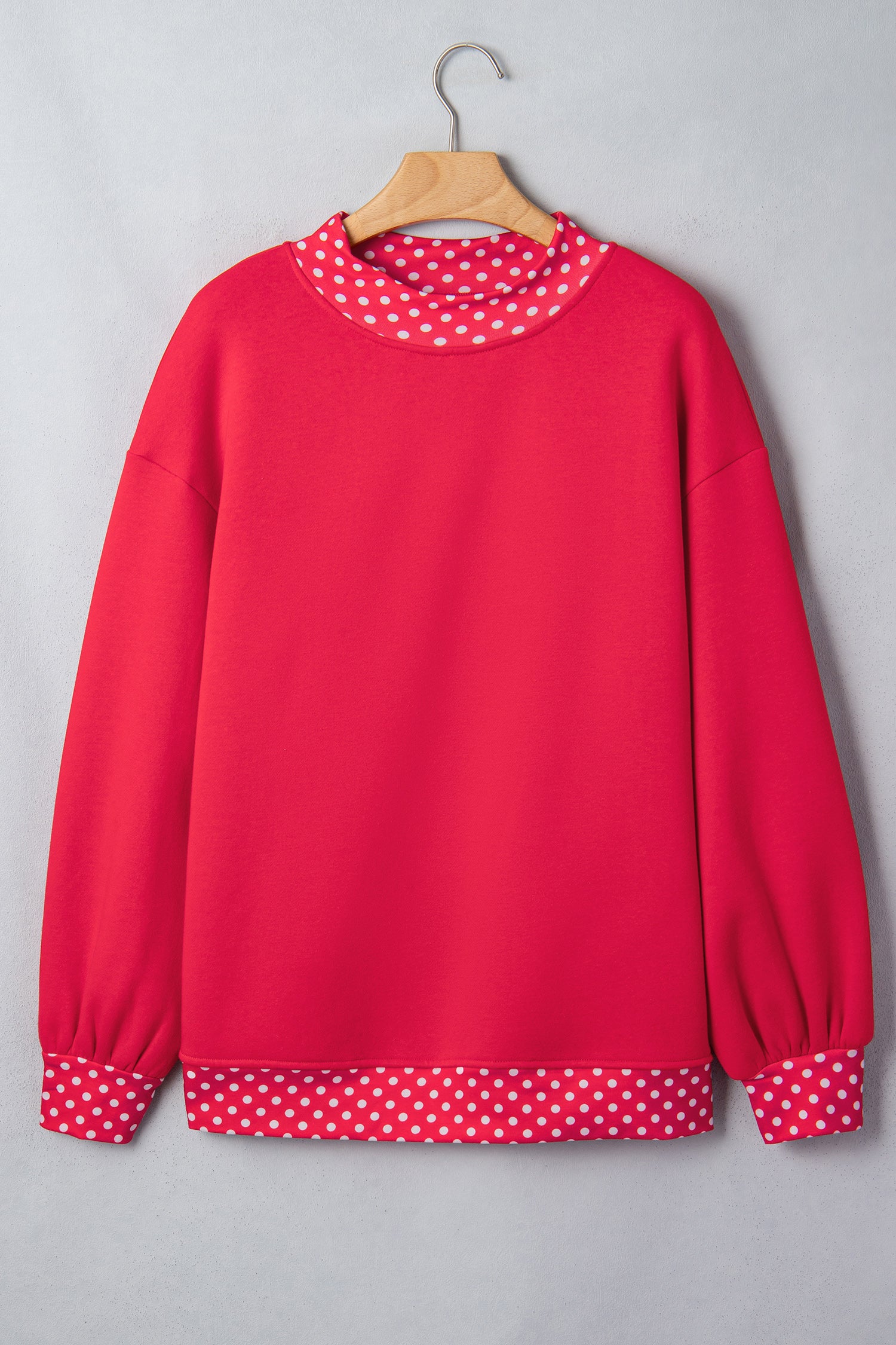 Orangefarbener Colorblock Polka Dot Contrast Trim Oversized Sweatshirt