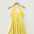 Vestido Mini Ativo Amarelo Creme Daring Back Recortado com Calções - Foto 6
