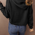 Sachet Pink, einfarbiger Hoodie mit Cut-Shoulder-Kordel und kurzem Kordel - Foto 5