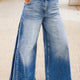Myosotis Side Seam Gathering Flare Leg Jeans Casual Daily Full-length Spijkerstof Broek