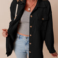 Light Pink Corduroy Flap Pocket Button Up Shacket - Foto 6