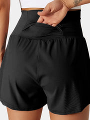 Svarta vida badshorts med fickband – Dammode Bild 2 - Miniatuur