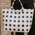 Farbe Schwarz Polka Dot Langlebige wasserdichte PVC-Tragetasche - Foto 1