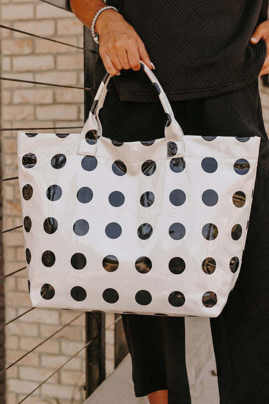 Färg svart Polka Dot hållbar vattentät PVC-tygkasse