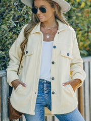 Giacca camicia beige con colletto abbottonato - Moda femminile Immagine 5 - Miniatuur