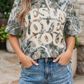 T-shirt décontracté Woodland Camo rose LOVE LIKE JESUS - Foto 5
