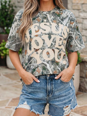 Pink Camo Woodland LOVE LIKE JESUS Casual Tee - Miniatuur