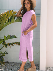 Wisteria Mineral Wash T-shirt à poches Robe longue - Miniatuur