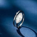 2 Carat 925 Sterling Silver Moissanite Marquise Cut Bypass Ring | Redblad 18K Solid Gold & Certified Diamond Rings