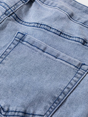 Jeans Beau Blue a bottoni a bottoni con zip e pantaloni a campana - Immagine moda femminile 8 - Miniatuur
