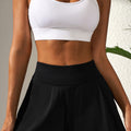 Black Solid Color High Waist Wide Leg Swim Bottom - Damesmode Afbeelding 6 - Foto 6