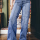Beau Blauw Tailorood Center Seam Detail Straight Luchtige High Rise Jeans