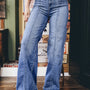 Vaqueros Beau Blauw Tailored Center Seam Detail Straight Luchtige High Rise