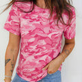 Green Camouflage Print Crew Neck T Shirt - Foto 6