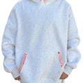 Sweat à capuche patchwork gris contrasté oversize - Foto 3
