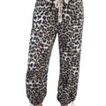 Black Leopard Print Drawstring Jogger Jeans - Damesmode Afbeelding 6 - Foto 6
