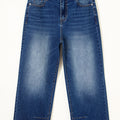 Sky Blue Chic Nahtdetail Raw Hem, Knöchellängt Jeans - Foto 3
