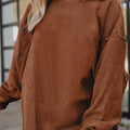 Smoke Gray geripptes Cord – übergroßer Sweatshirt - Foto 4