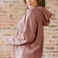 Rose Tan Thermal Textured Lace Drawstring Baggy Hoodie - Foto 3