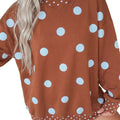 Sweat-shirt grand format à pois marron à motifs contrastants - Foto 3