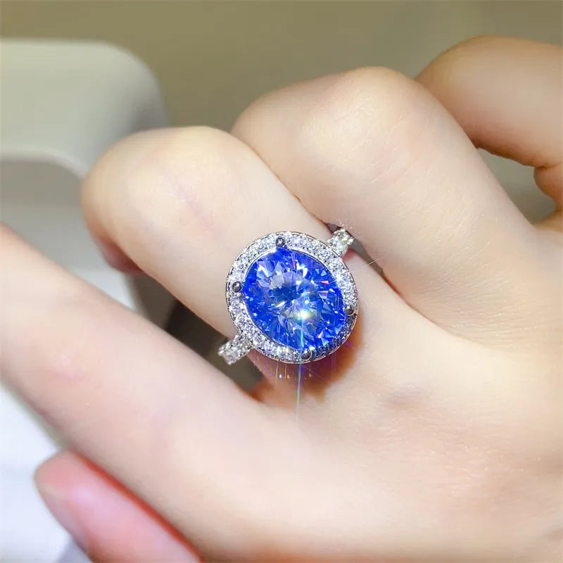 5 Carat Moissanite 925 Sterling Silver Ring | Redblad 18K Solid Gold & Certified Diamond Rings