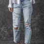 Jeans taille haute Slim Slim Slim Bleu Bleu Ciel