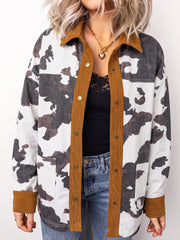 Chaqueta vaquera de manga larga y manga larga con estampado de vaca occidental multicolor - Miniatuur