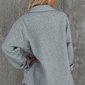 Gray Retro Quilted Flap Pocket Button Shacket - Foto 2