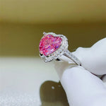 5 Carat Moissanite 925 Sterling Silver Heart Ring | Redblad 18K Solid Gold & Certified Diamond Rings