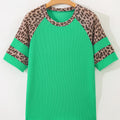Túnica de Color Patchwork de Leopardo de Costilla Verde - Foto 6