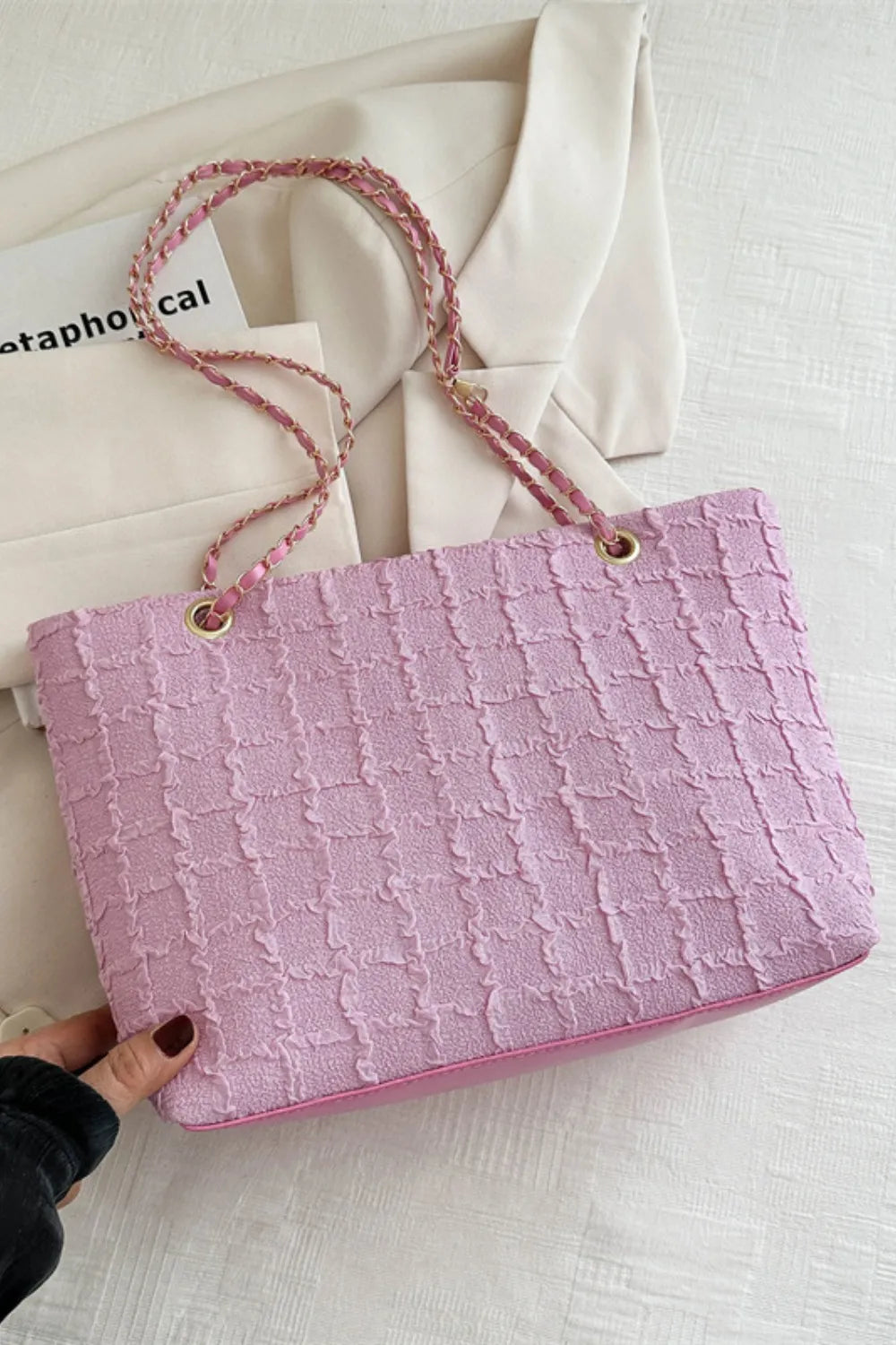 Polyester Texture Chain Tote bag - Exklusive Damenmode & Kleidung Kollektion | Redblad Deutschland