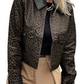 Chaqueta metálica de tapeta metálica con estampado de leopardo multicolor - Foto 4