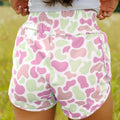 Grüne Tarnmuster Athleisure-Shorts mit hohem Taille - Foto 2