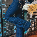 Sail Blue Center Seam Deep Wash Straight Jeans - Foto 5