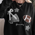 Racing Red Gingham Patch Haftowana bluza Rugby Game Day - Foto 5