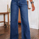 Sail Blauw Wide Leg Zakkened Hoge Taille Jeans
