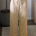 Apricot Stripe Ribbon Drawstring Waist Full-Length Shift Pant - Damesmode Afbeelding 5 - Foto 5