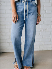 Jeans casual a taglio a cintura a taglio a gamba di Myosotis - Miniatuur