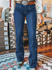 Jeans droits à couture profonde Sail Blue Center - Miniatuur